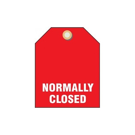 Accuform Valve ID Tag, NORMALLY CLOSED, 2.5in x 2in, RP-Plastic, 5PK TDW220